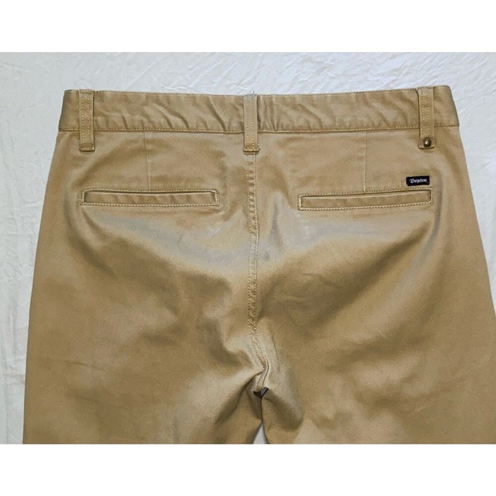 Brixton Flat Front Standard Fit Chino 'Reserve Pant' . Beige, Men's 33X31. - Picture 10 of 10